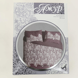 Комплект постельного белья семейный Павлина Ажур лиловый бязь 125гр/м2 100% хлопок 000000000001203585