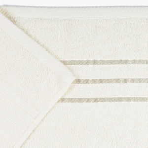 Полотенце махровое 70х130см СОФТИ бордюр 3 полоски молочный хлопок 100% 000000000001212211