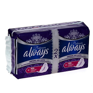 Гигиенические прокладки Ultra Platinum Super Plus Duo Always, 16 шт. 000000000001024820