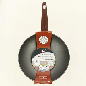 Сковорода Вок 28см TVS Dada INDUCTION бакелитовая ручка розовый алюминий 000000000001209376