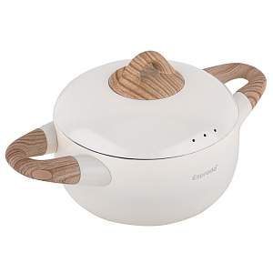 Кастрюля с крышкой 3л ESPRADO Bola антипригарная индукция белый алюминий 000000000001222748