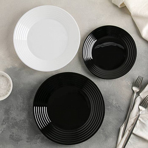 HARENA BLACK&WHITE Набор столовой посуды 18 предметов LUMINARC стекло 000000000001213840