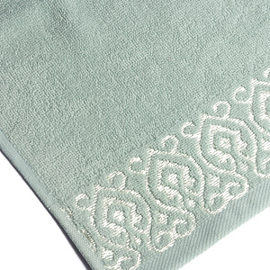 Полотенце махровое 30х60см Dina Me итальянский бордюр ментоловое 100% хлопок 000000000001212840