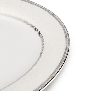 Блюдо овальное 30см Анжелика с серебром фарфор 000000000001219771