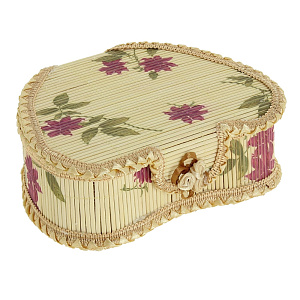 Шкатулка Цветочная, 19?14?7 см, бамбук 000000000001082428