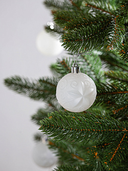 Набор украшений декоративных 9шт белый пластик (шар матовый 8см-2шт, шар с блестками 8см-2шт, шар с рисунком 8см-5шт) 000000000001208309