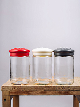 Банка для сыпучих продуктов 660мл FACKELMANN Style серая крышка стекло 000000000001194380