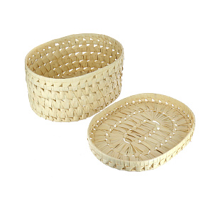 Овальная шкатулка, белый, 30.5?24.5?15 см, листья пальмы 000000000001004657