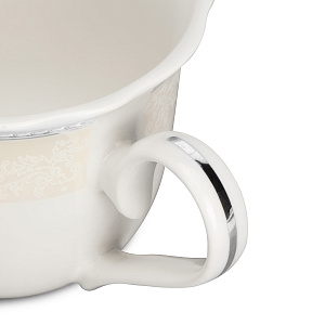 Пара чайная 280мл/блюдце Stephanie с перламутром серебро фарфор 000000000001219801