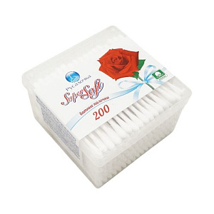 ПАЛОЧКИ ВАТНЫЕ SUPER SOFT 200 шт  квадратная  упаковка РУСАЛОЧКА 070130 000000000001199142