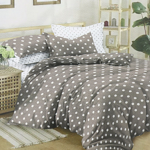 Комплект постельного белья 2-спальный ЭЛЬФ DOMOVITA Горох Макси простыня220х215см пододеяльник175х215см наволочки2шт-70х70см бязь хлопок 100% 000000000001206594