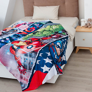 Плед 1,5-спальный 145х210см MARVEL Мстители 100% полиэстер 000000000001209841