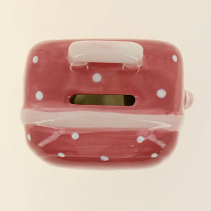 Декоративная копилка Розовая в горошек из керамики / 10х9х6см арт.76547 000000000001195734