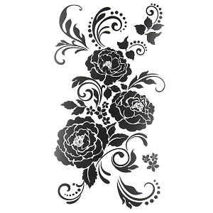 Стикеры Черная роза Room Decoration 000000000001127356