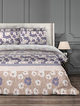 Комплект постельного белья БЯЗЬ 100%хб 1,5 спальный (1 наволочка50х70+1 пододеяльник215х145+1 простыня215х150) Веста сиреневая C0200 000000000001199399