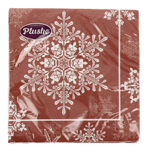 Салфетки бумажные 33 Plushe Новогодняя Снежинка двухслойные 15 листов 19234 000000000001202569