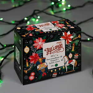 Гирлянда-Нить 7м 180LED LUAZON LIGHTING IP20 8 режимов 220В тёмная нить свечение зелёное 000000000001207994