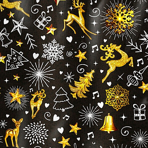 Бумага упаковочная 68,5х100см ИНТЕРПАК Еловые бусы 000000000001215334