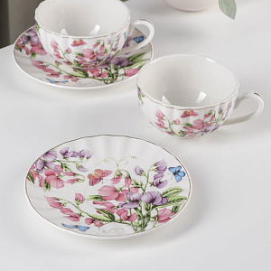 Набор чайный 4 предмета 220мл ДОЛЯНА Колокольчики керамика 000000000001210612