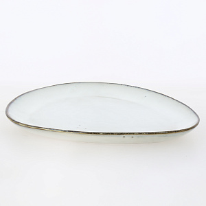 Тарелка овальная 27,5х24см серый глазурованная керамика 000000000001213872