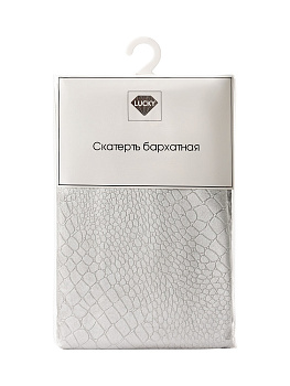 Скатерть 160x250см LUCKY Бархат серый полиэстер 000000000001221323