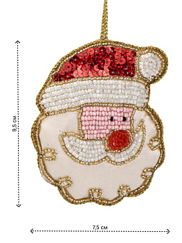 Декоративное украшение 9,5x705x3см DE'NASTIA Санта белый бисер/поролон 000000000001229680