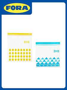 Набор пакетов 1л 18x21см-30шт/400мл 15x15см-30шт FORA с замком zip lock полиэтилен 000000000001225484