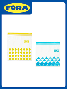 Набор пакетов 1л 18x21см-30шт/400мл 15x15см-30шт FORA с замком zip lock полиэтилен 000000000001225484