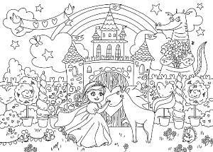 Раскраска-коврик Принцесса 29,7x42см 78058 000000000001179689