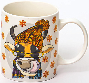 Кружка фарфор 350мл МИКС 4 декора НА УДАЧУ OLAFF 200-08038 000000000001202093