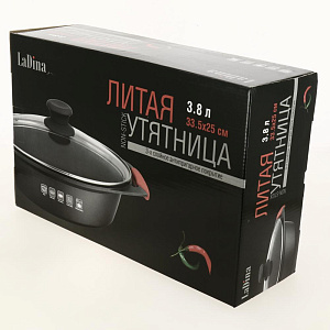 Утятница 3,8л 33,5х25см LADINA антипригарное покрытие литой алюминий 73333 000000000001200752