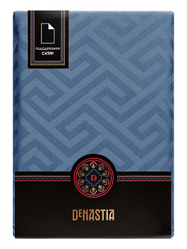 Пододеяльник 145x210см DE'NASTIA JQ меандр сатин синий хлопок 000000000001215823