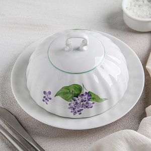 Масленка 500мл ДФЗ Сирень белый фарфор 000000000001210828