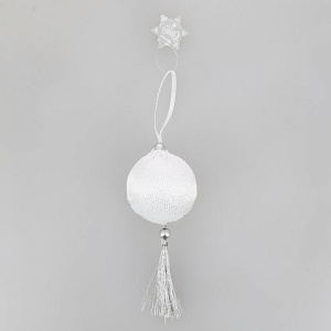 Декоративное украшение Шар с кисточкой 6см DARLENS серебро 000000000001209875