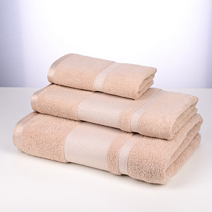 Полотенце 70х130см Dina Me бордюр репс бежевое 100% хлопок 000000000001208710