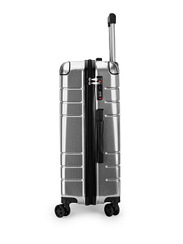 Чемодан на колесах L (48х30х75см) соты серебро PC 000000000001226587