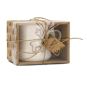 Кружка 340мл 7,6см DE'NASTIA Олень белый фарфор 000000000001226183