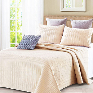 Одеяло-покрывало 2-спальное СТОЛИЦА ТЕКСТИЛЯ Коллекция Удачная Бамбук стеганое многоигольной стежки бежевое экофайбер полиэстер бамбуковое волокно 000000000001213219