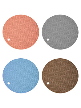 Подставка под горячее 17см в ассортименте силикон 000000000001227891