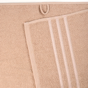 Полотенце махровое 70х130см DINA ME бордюр с 3 полосками светло-коричневое плотность 380гр/м 100%хлопок 000000000001210279