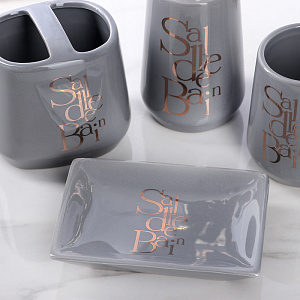 Набор для ванной 4 предмета Bonjour мыльница дозатор для мыла 2стакана лаванда керамика 000000000001211485