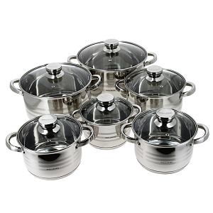 Набор кастрюль Wellberg, 12 предметов 000000000001121350