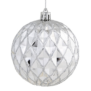 ДУ Шар фактурный глиттер/серебро 8х8х8см 79060 000000000001179666