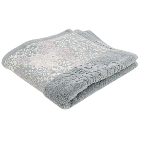 Полотенце 50х90см Dina Me бордюр мозайка серо-голубое 100% хлопок 000000000001208703