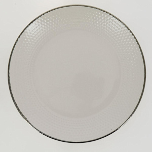 Тарелка десертная 19,7см LUCKY Точки металлическая кайма бежевый керамика 000000000001211236