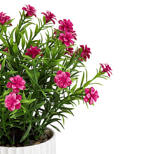 Цветок искусственный в кашпо 20см розовый 000000000001222164