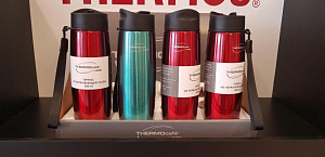 Термокружка из нержавеющей стали тм THERMOcafe by THERMOS Hiking-500 Red/Artic white/Grey 500мл 673503 000000000001195103