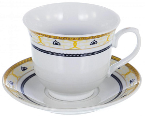 Сервиз чайный 13 предметов (чашка 220мл-6шт/блюдце-6шт/чайник) GUTERWAHL Аврора Дана фарфор 000000000001188218