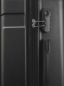 Чемодан на колесах M (42х26х65см) геометрия черный ABS 000000000001226509