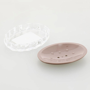 Мыльница DE'NASTIA граненая вишневая пластик 000000000001207113